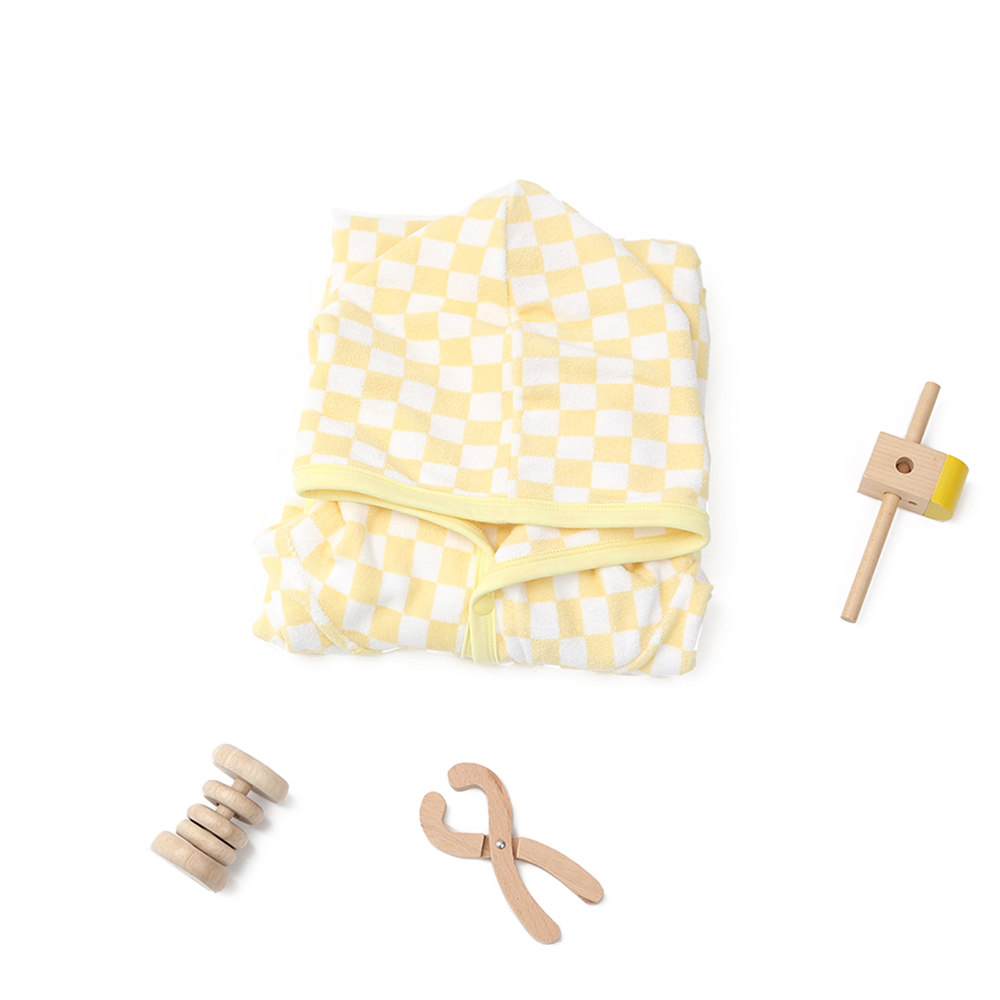 유아 키즈 비치 타올 목욕 가운 [체커보드 판초]