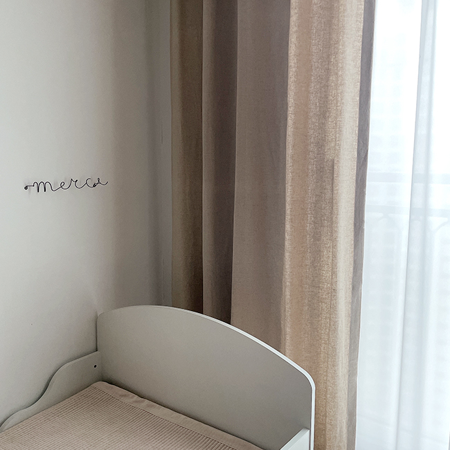 린넨 아이방커튼 민트 핀스타일 제작커튼