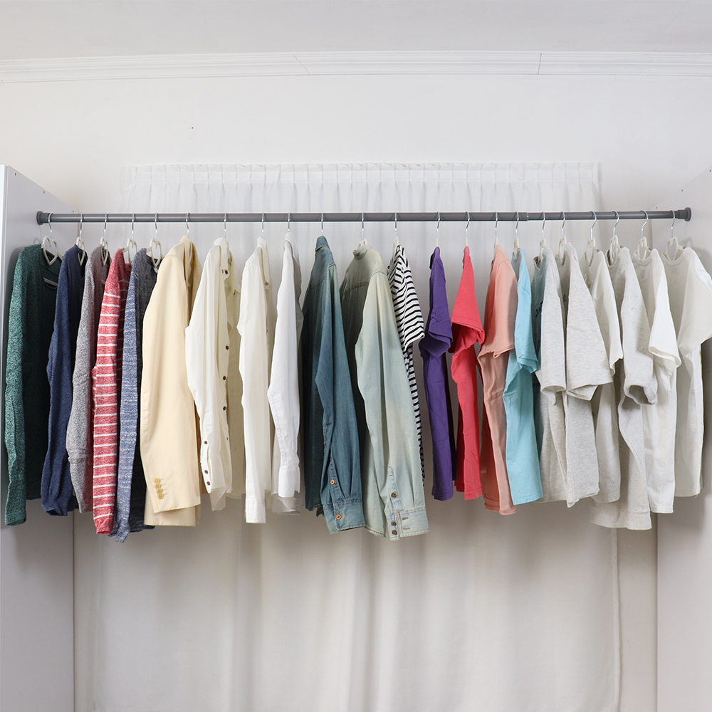 플레노 압축봉 무타공 커튼 천장 못없이 커튼봉 길이조절 블랙50-80cm