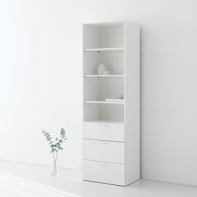 키높이 책장 서랍장 높은 책장 수납함 깊은 화이트 만화책 책장