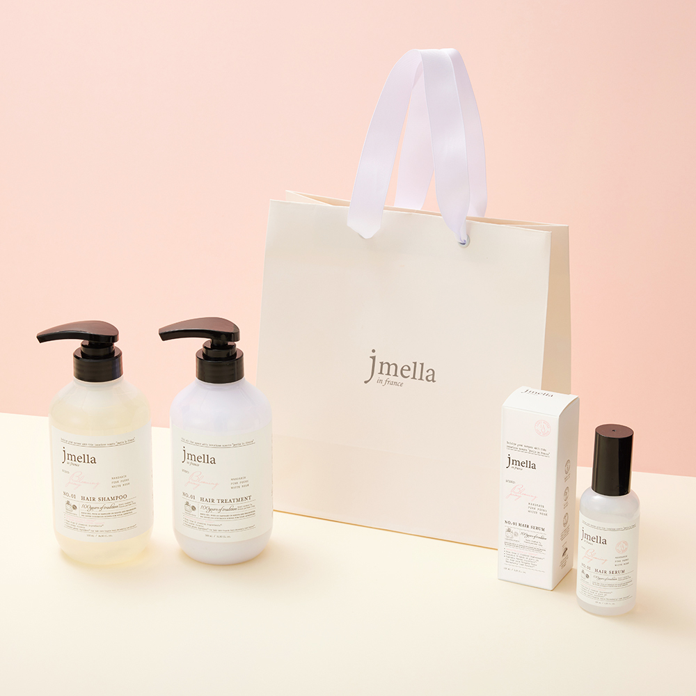 제이멜라 페이보릿 퍼퓸 헤어케어 3종세트 (샴푸 500ml + 트리트먼트 500ml + 헤어세럼 100ml + 쇼핑백) - 상세 이미지 2