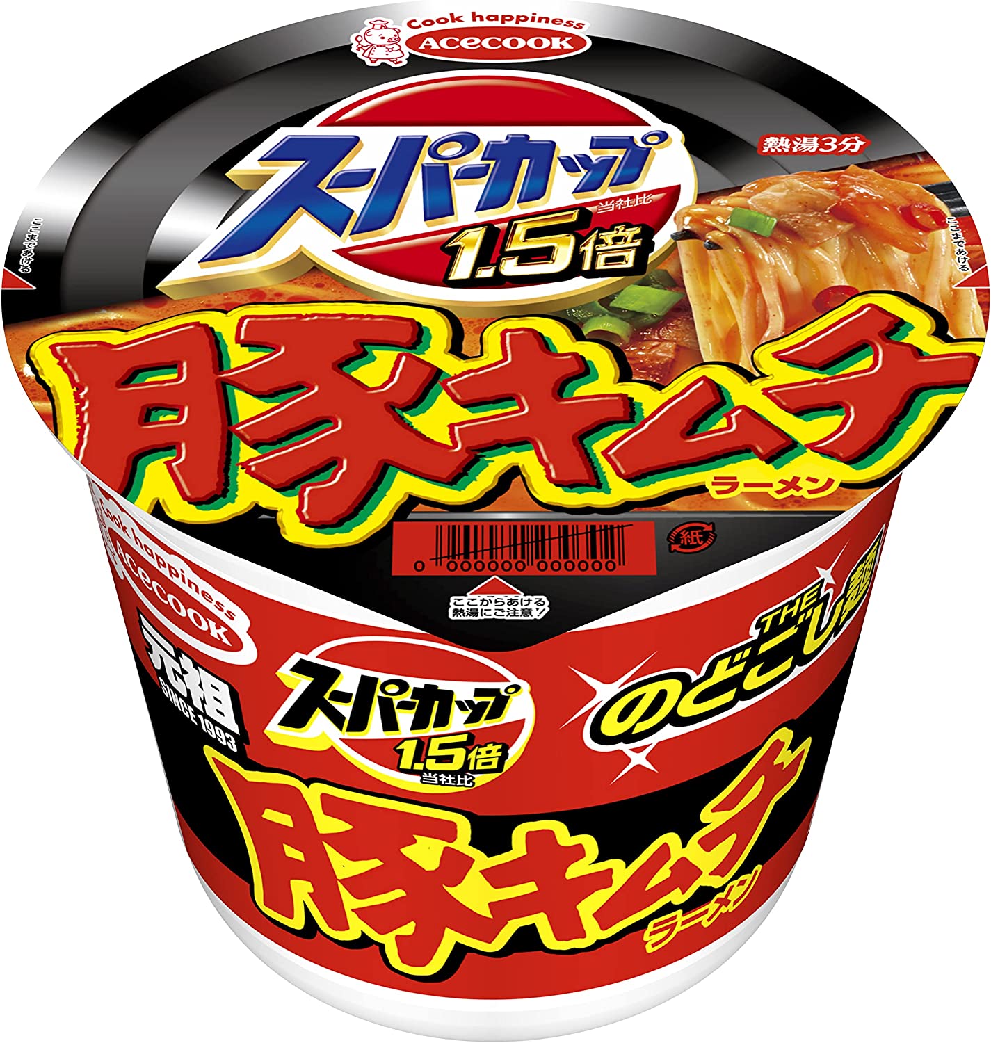 스파카프 부타키무치 컵라면 1.5배 107g 12개입