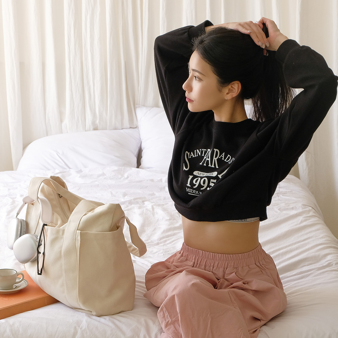 캔버스 텀블러백 보부상 여행 보조 가방 2color 이미지 6