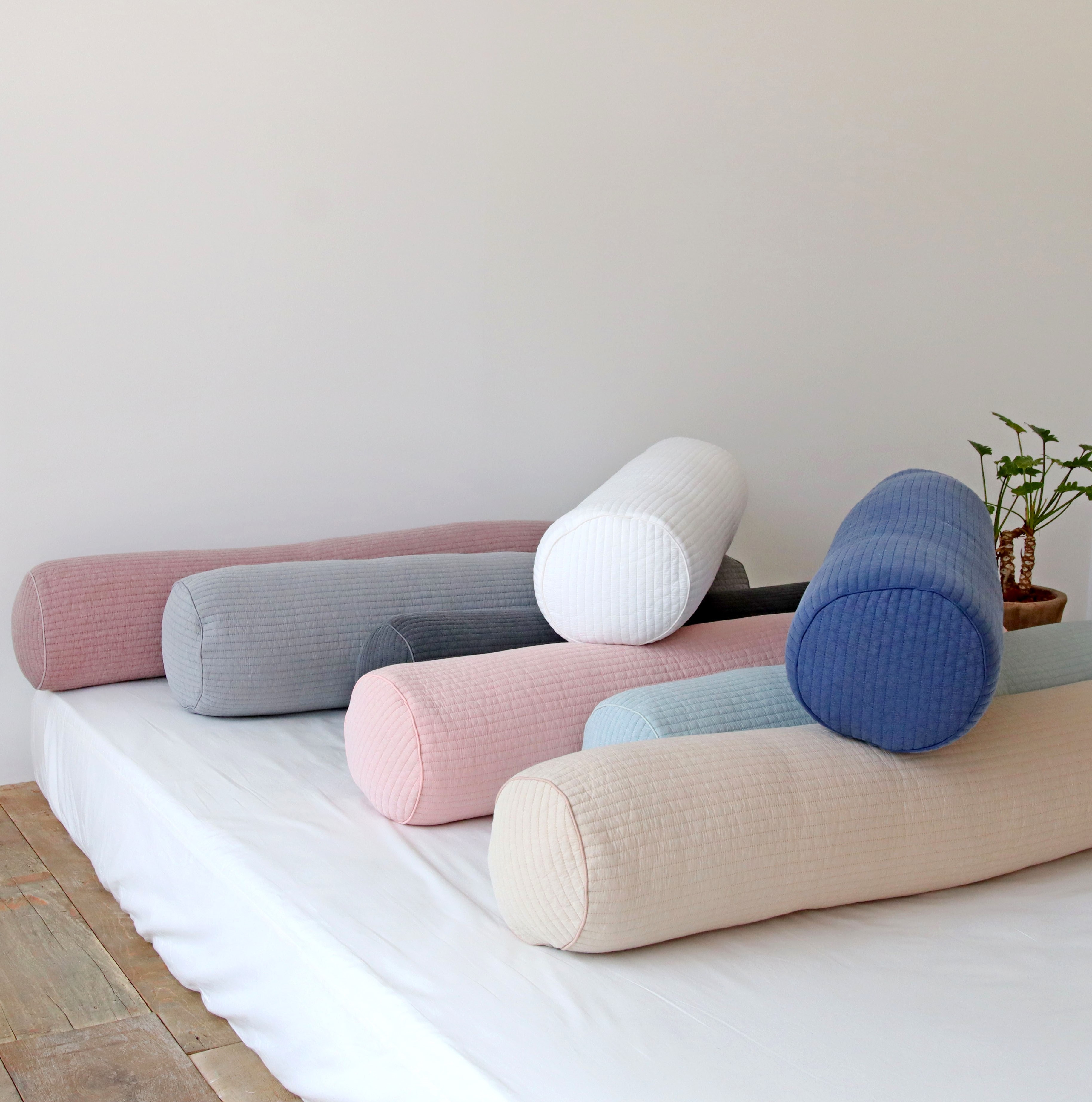 깅엄 체크 워싱 광목천 롱쿠션 안고자는 다리 베개 긴쿠션 바디필로우 커버