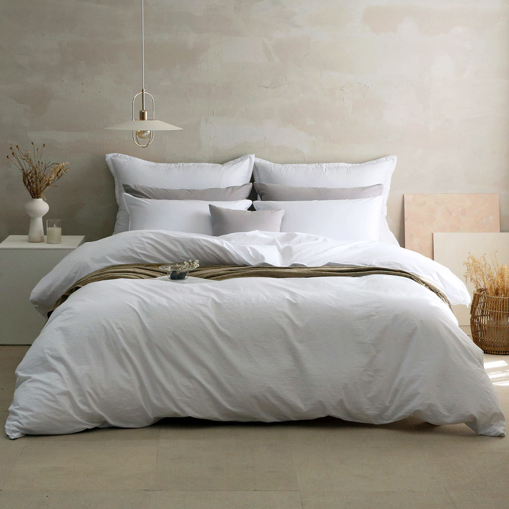 이스턴킹침구 호텔식 바스락 차렵이불 바이오워싱 80수 썬라잇 화이트 EK이불커버세트