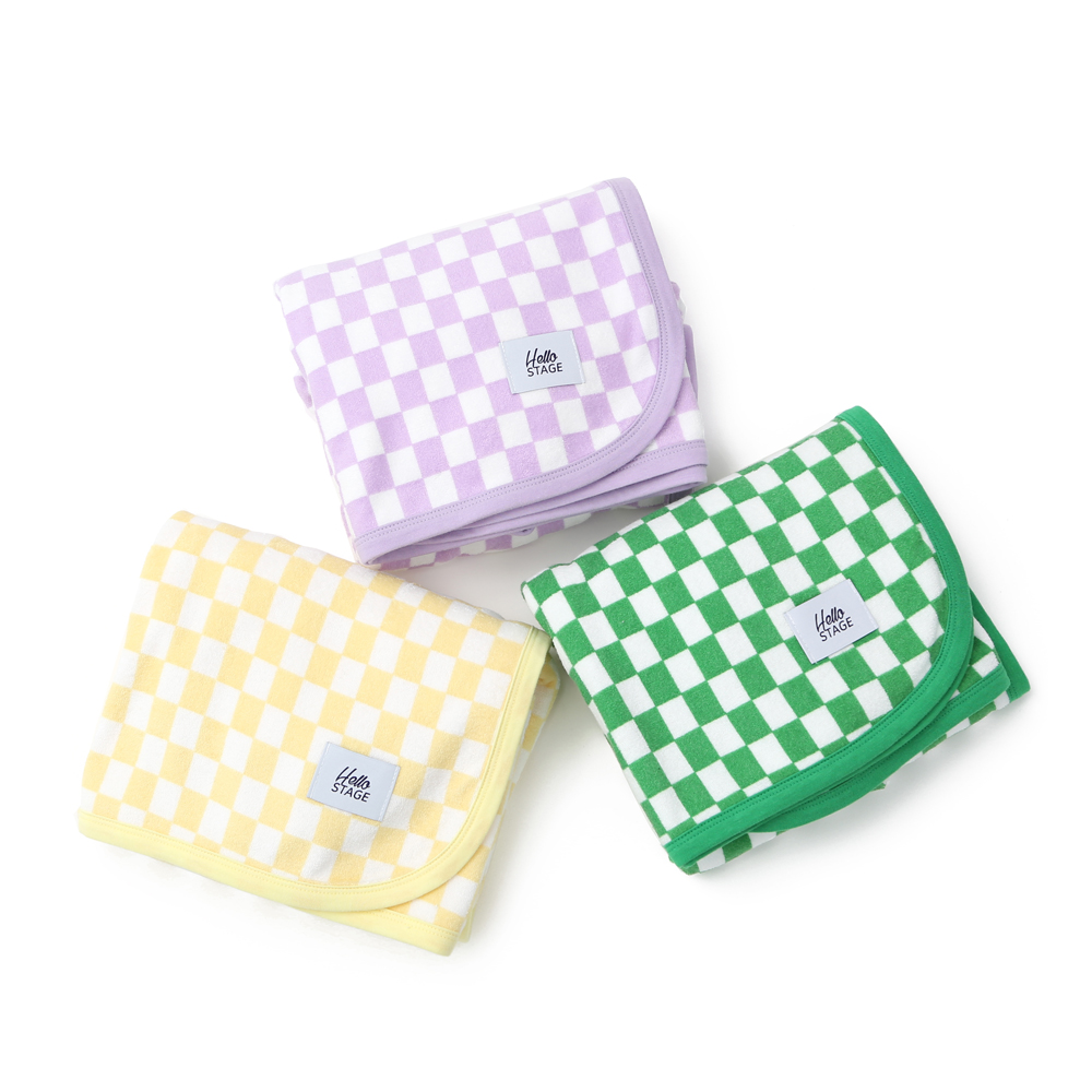 유아 키즈 비치 타올 목욕 가운 [체커보드 판초]