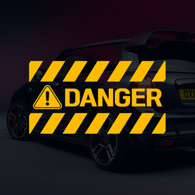 접근금지 블랙박스 경고스티커 오토바이 자동차 주의 데칼 DANGER 100x53mm - 상품 이미지
