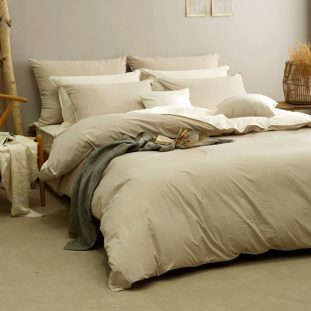 이스턴킹침구 호텔식 바스락 차렵이불 60수 바이오워싱 썬샤인 베이지 EK이불커버세트