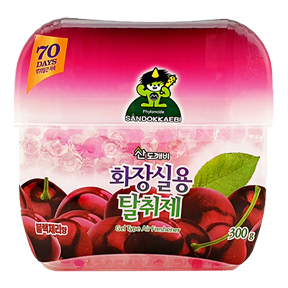 산도깨비 화장실용 탈취제 블랙체리향 젤타입 300g 화장실 냄새제거 방향제 - 상품 이미지