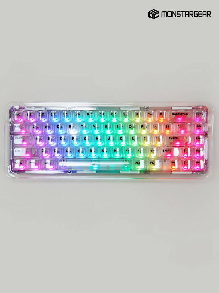 가츠 아쿠아67 에플 용 아이 패드 폰 유 무선 블루투스 커스텀 기계식 조약돌 투명 키보드