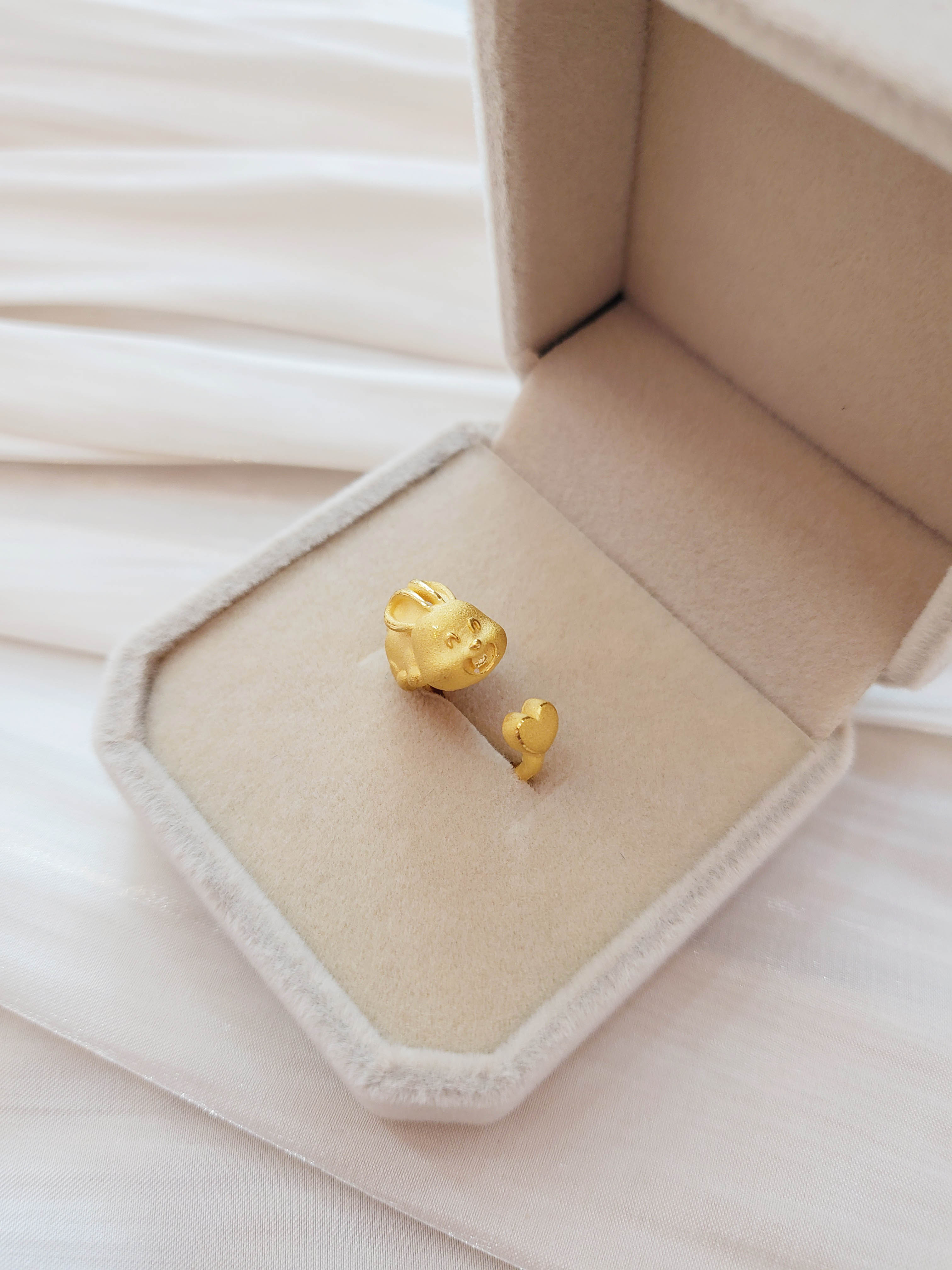 24k 순금 토끼하트 아기반지 3.75g