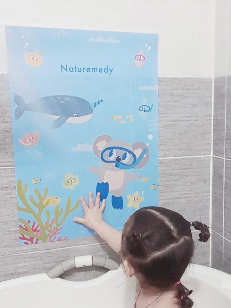 [네츄레메디] 방수 포스터/ 아라와 바다 탐험 목욕 놀이 아기 촉감놀이 욕실포스터 - 상세 이미지 4