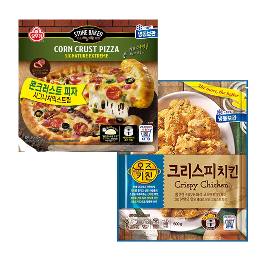 오뚜기 콘크러스트피자 시그니처익스트림 1개+오즈키친 크리스피치킨 1개 - 상품 이미지
