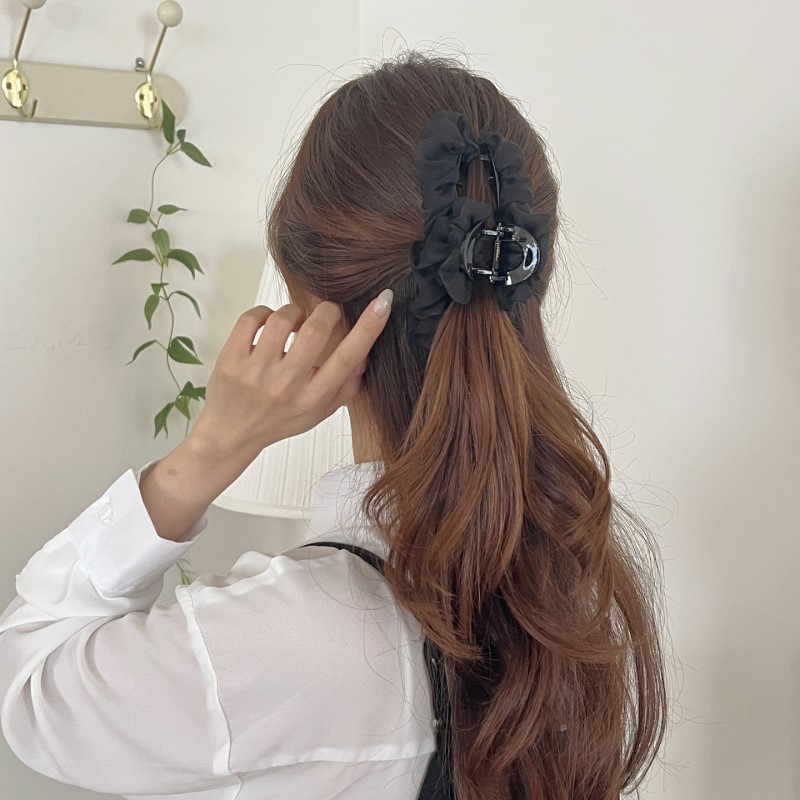 쉬폰 셔링 주름 반머리 대왕 올림머리 긴머리 빗핀 집게핀 상세 이미지 14