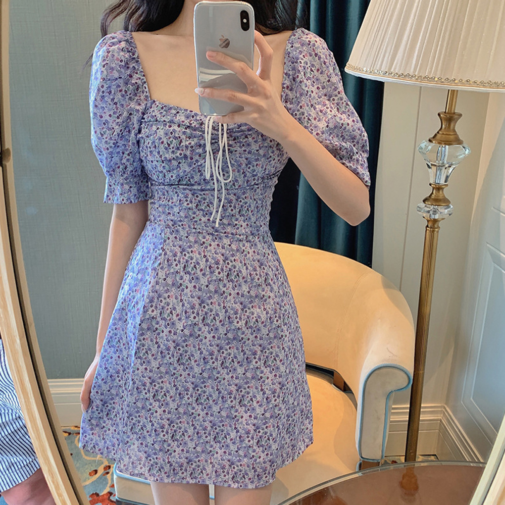 데이지 뷔스티에원피스 바캉스 플리츠 휴양지 여름 봄 꽃무늬 나시 맥시 롱 이미지 4