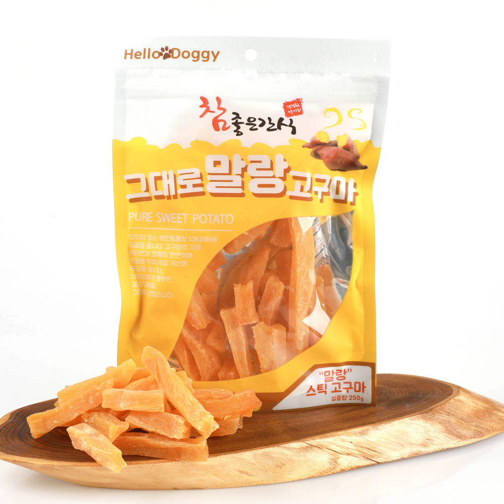 참좋은간식 그대로 말랑고구마 스틱 250g 강아지 간식 제품 이미지