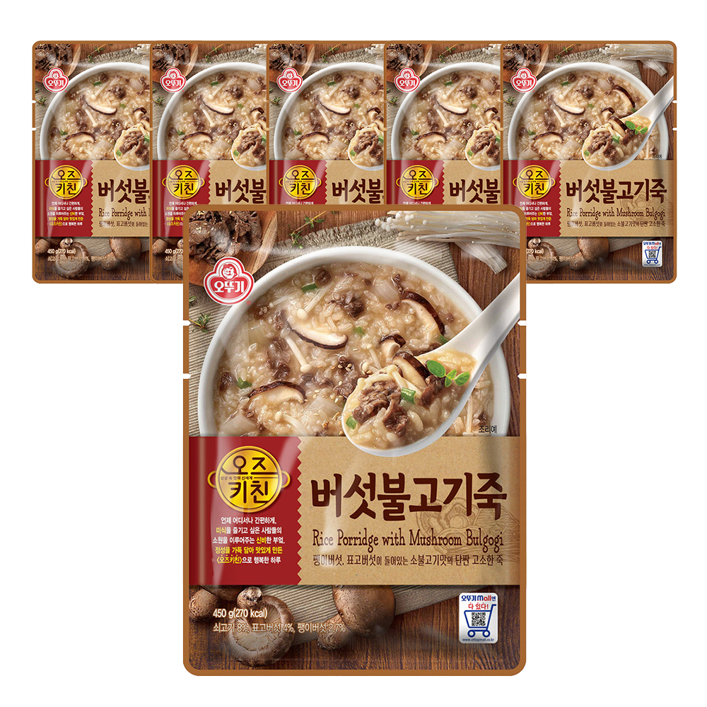 오뚜기 오즈키친 버섯불고기죽 450g 6개 - 상품 이미지