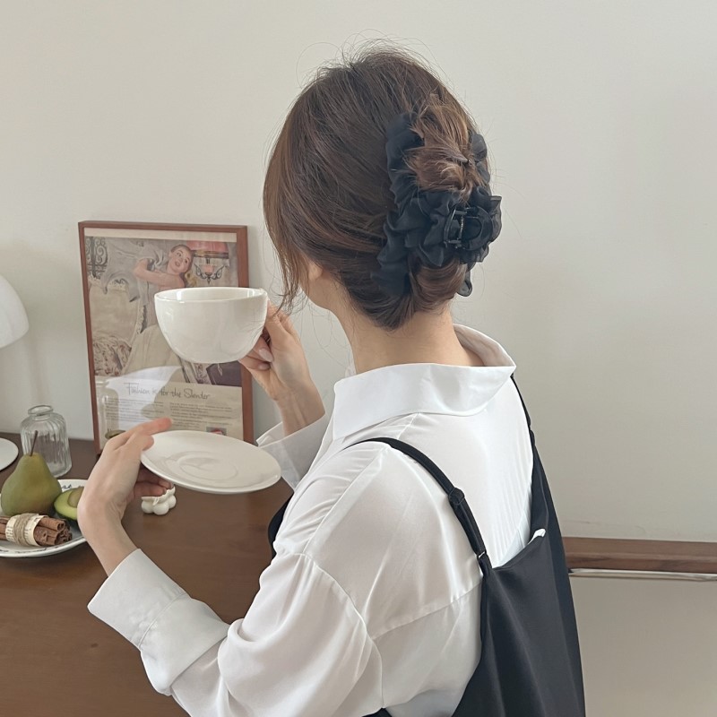 쉬폰 셔링 주름 반머리 대왕 올림머리 긴머리 빗핀 집게핀 상세 이미지 17
