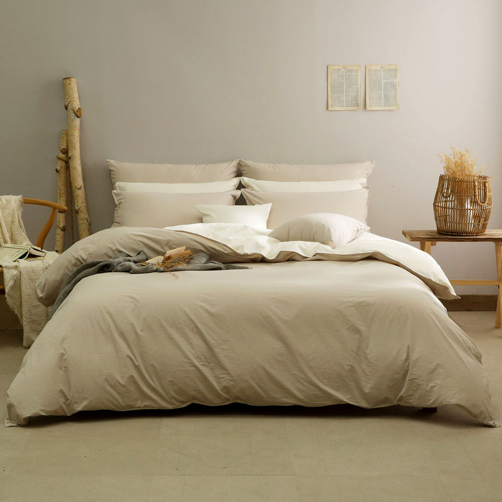 이스턴킹침구 호텔식 바스락 차렵이불 60수 바이오워싱 썬샤인 베이지 EK이불커버세트