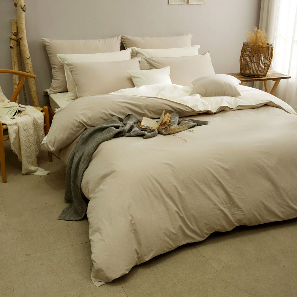 이스턴킹침구 호텔식 바스락 차렵이불 60수 바이오워싱 썬샤인 베이지 EK이불커버세트