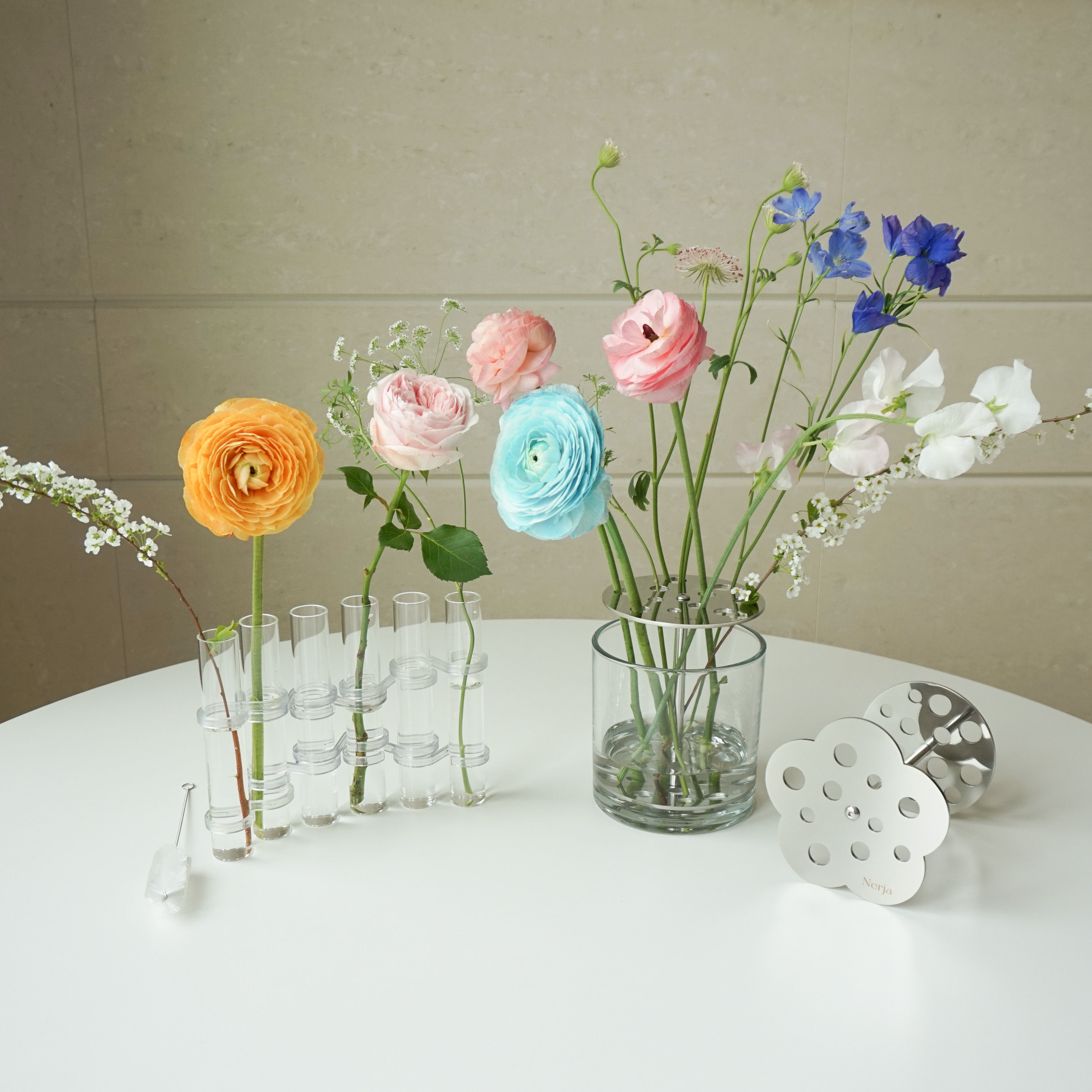 네르하 이케바나 화병 유리 꽃꽂이 화병 꽃병