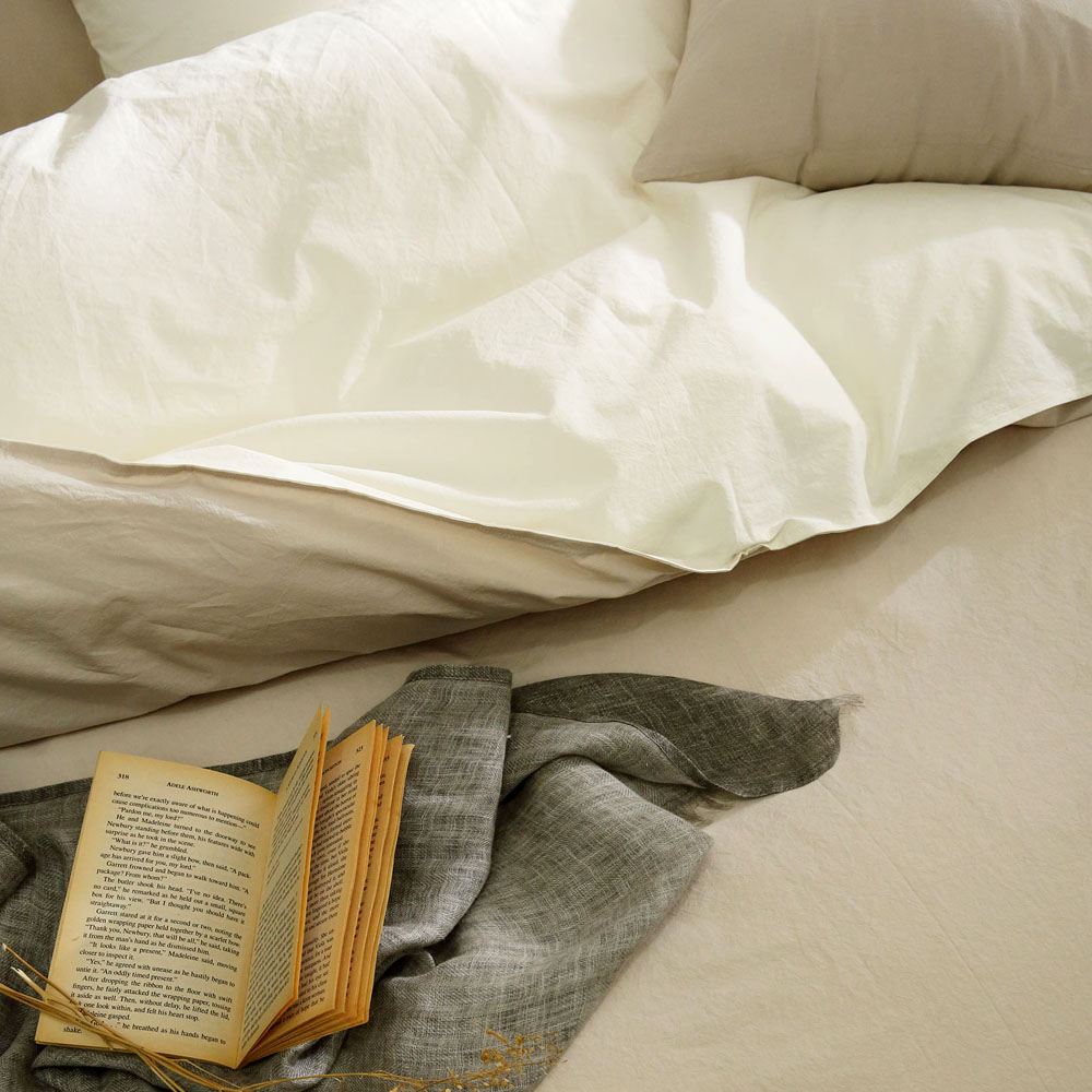 이스턴킹침구 호텔식 바스락 차렵이불 60수 바이오워싱 썬샤인 베이지 EK이불커버세트