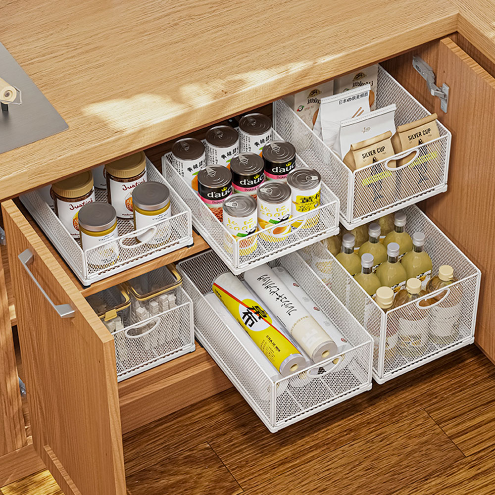 적층가능 슬라이딩 주방선반 30cm 소형 싱크대 하부장 정리 인출식 정리대 양념통 선반 - 상세 이미지 5