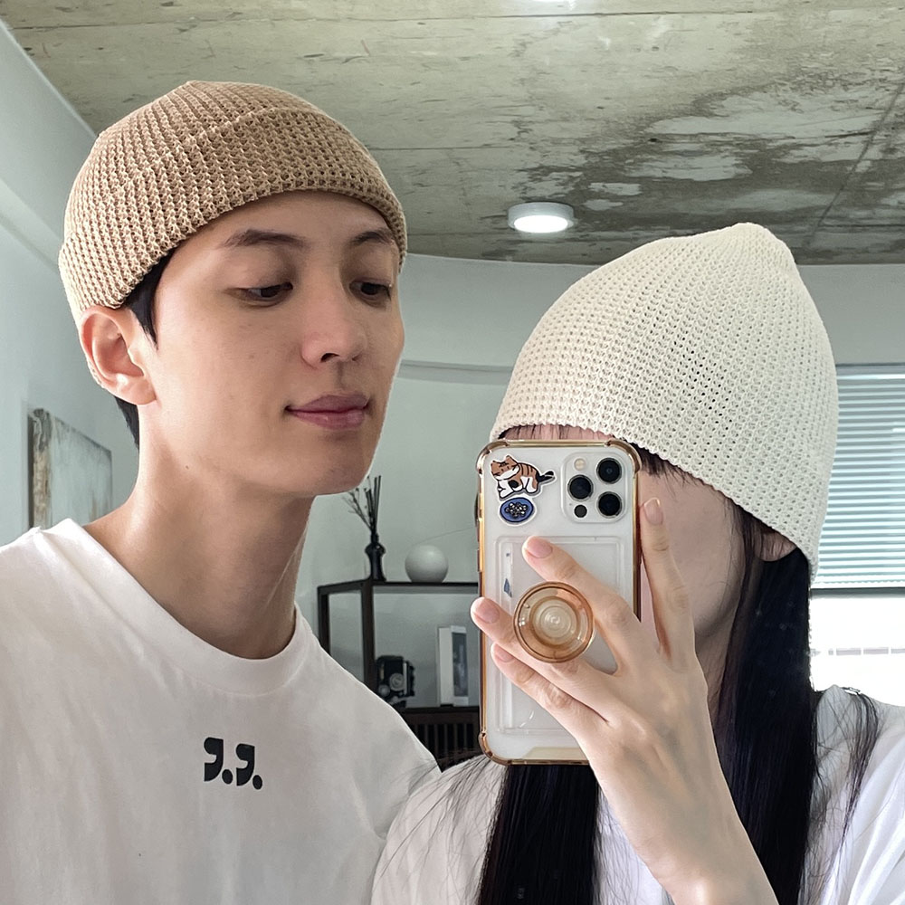 와플 여름비니 여름용 얇은 남자 여자 숏비니 항암 비니 모자