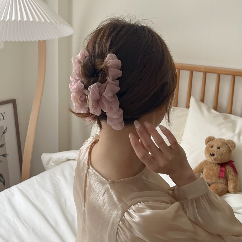 쉬폰 셔링 주름 반머리 대왕 올림머리 긴머리 빗핀 집게핀 상세 이미지 11