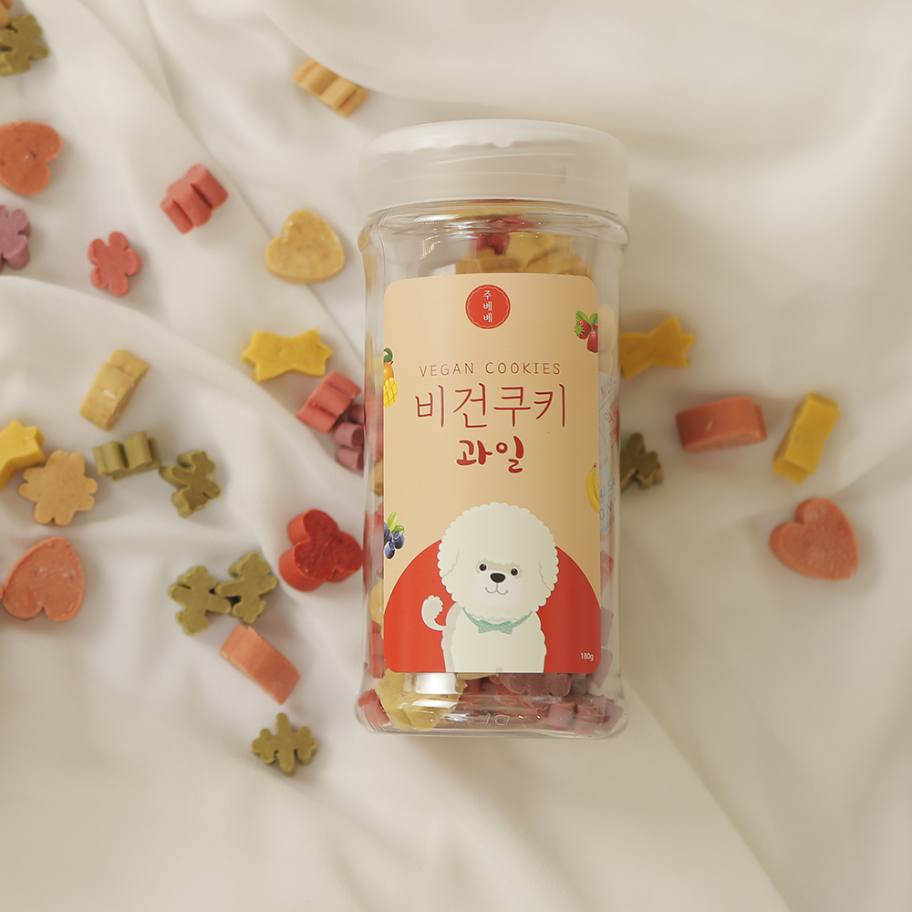 주베베 비건쿠키 대용량 강아지 비건 간식 트릿 과일, 180g, 1개 제품 이미지