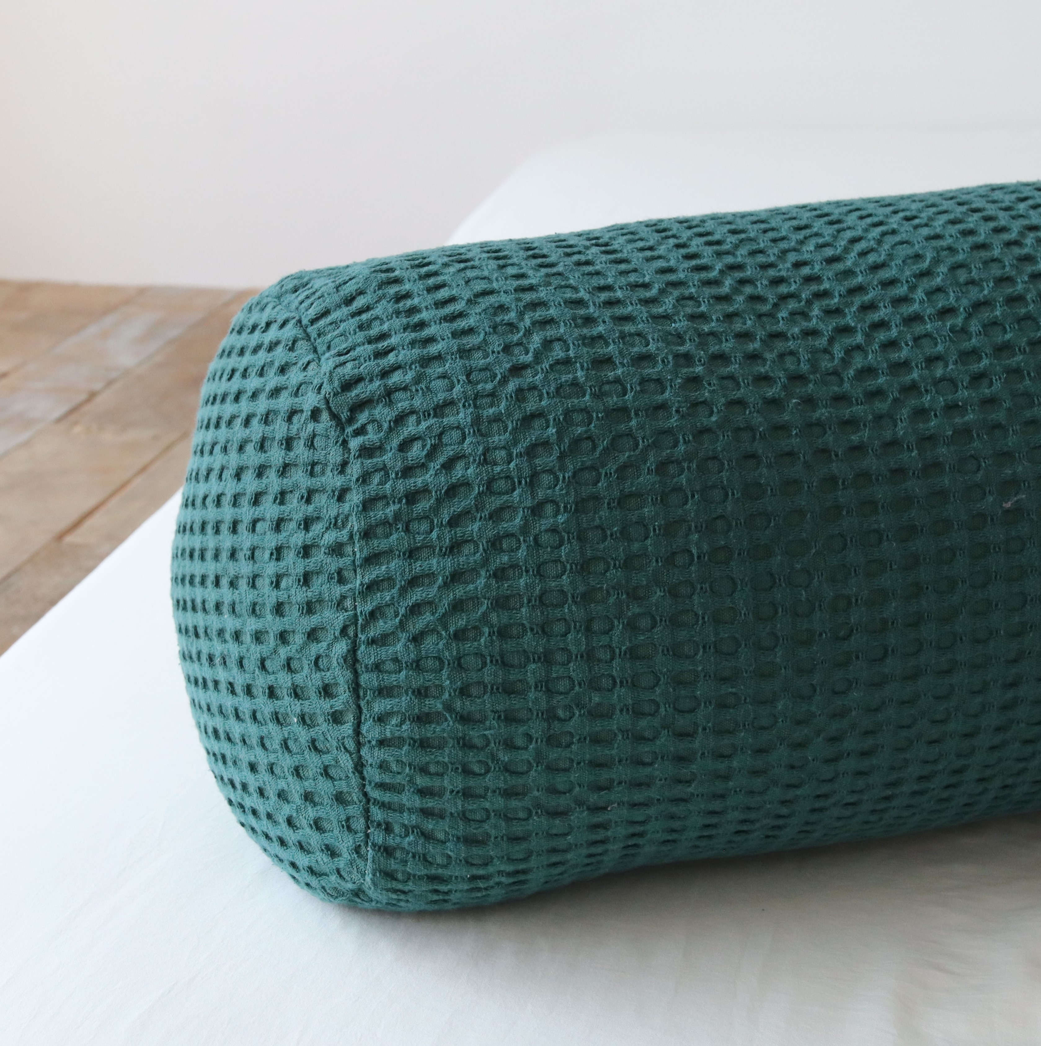 피그먼트 워싱 와플 순면 원형 롱쿠션 안고자는 다리 베개 긴베개 바디필로우 커버