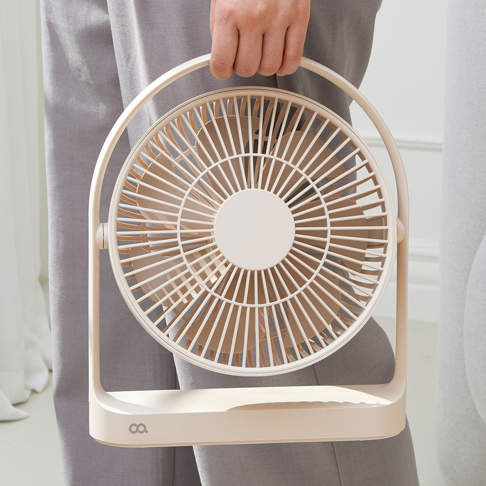 오아 라운드 탁상용 무선 선풍기 소형 충전식 USB 미니 사무실 책상 테이블 BLDC모터