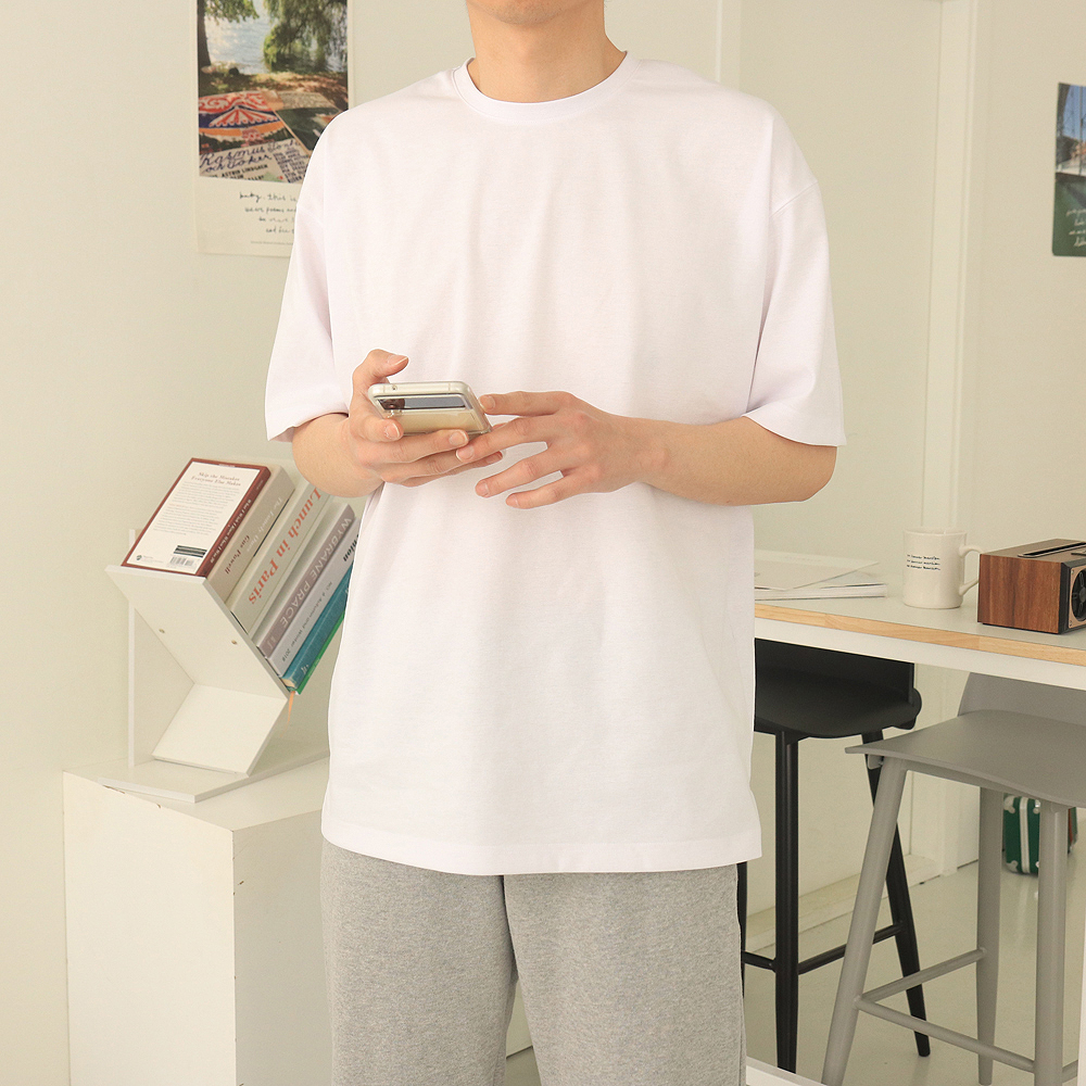 남자반팔티 오버핏 분또 레이어드 반팔티 이미지 3