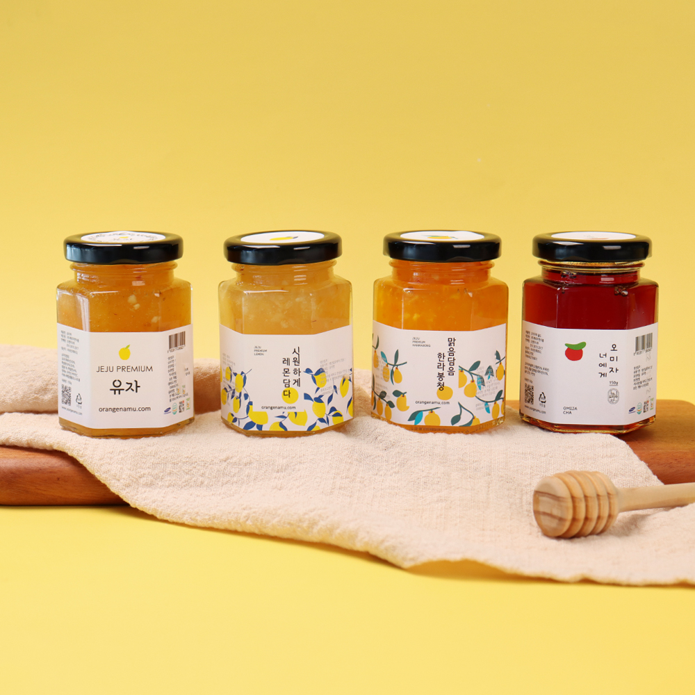유자청 한라봉청 레몬청 오미자청 흑도라지청 벌꿀 제주 과일청 모음 답례품 돌잔치