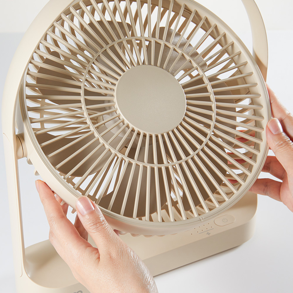 오아 라운드 탁상용 무선 선풍기 소형 충전식 USB 미니 사무실 책상 테이블 BLDC모터