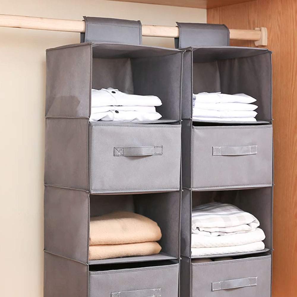공간활용 공중부양 옷정리함 4단 티셔츠 바지정리함 리빙박스 의류 드레스룸 정리 옷장정리함