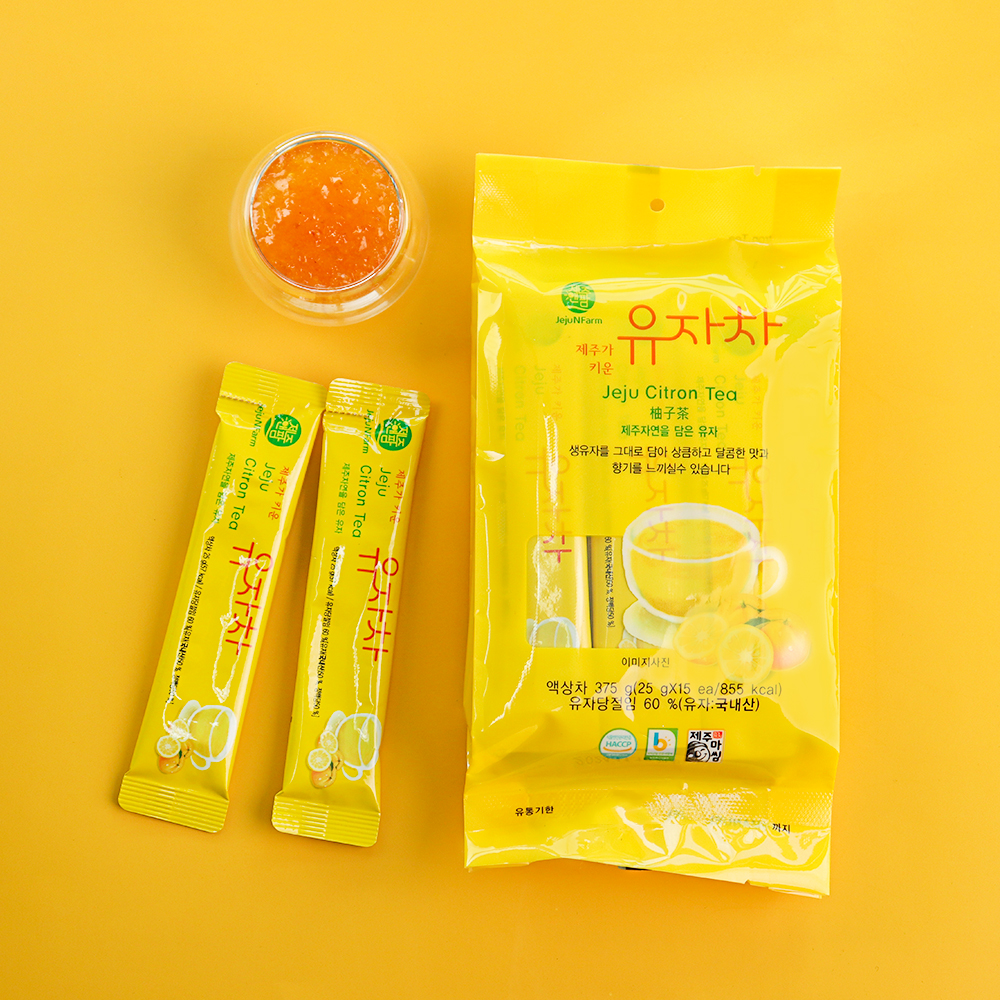 제주 꿀 유자차 유자청 휴대용 스틱 375g 개별포장