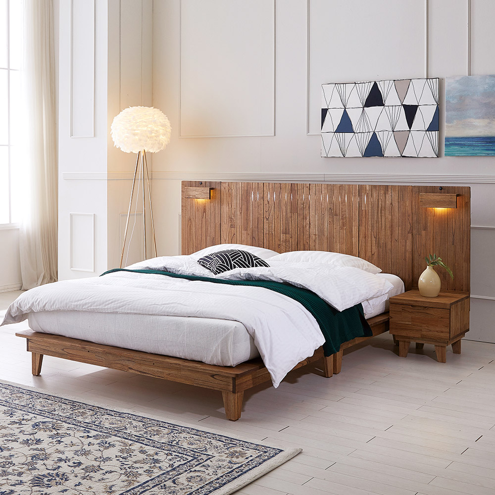 쏠앤까사 시드니 원목 평상 저상 호텔형 침대프레임 슈퍼싱글