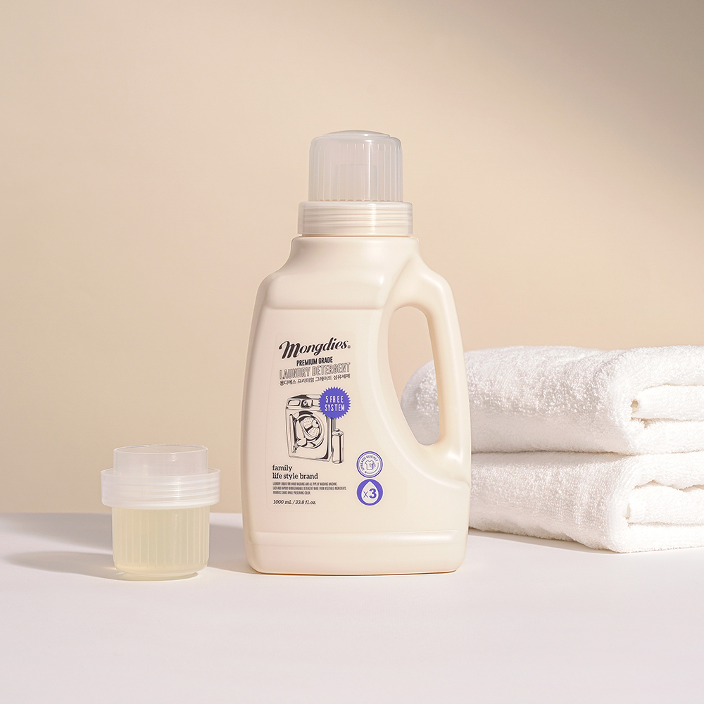 [1+1] 몽디에스 EWG그린등급 3배 고농축 무향 섬유세제 1000ml(본품1+리필1) - 상세 이미지 2