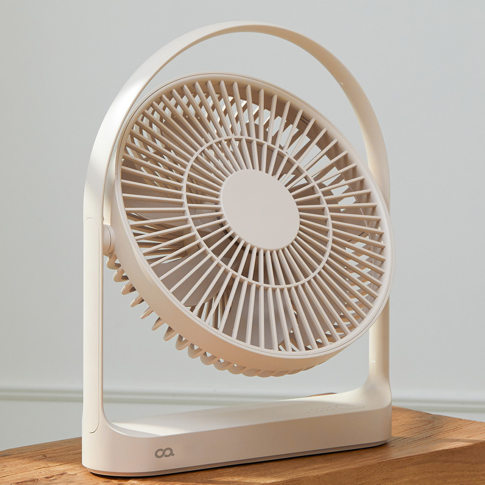 오아 라운드 탁상용 무선 선풍기 소형 충전식 USB 미니 사무실 책상 테이블 BLDC모터