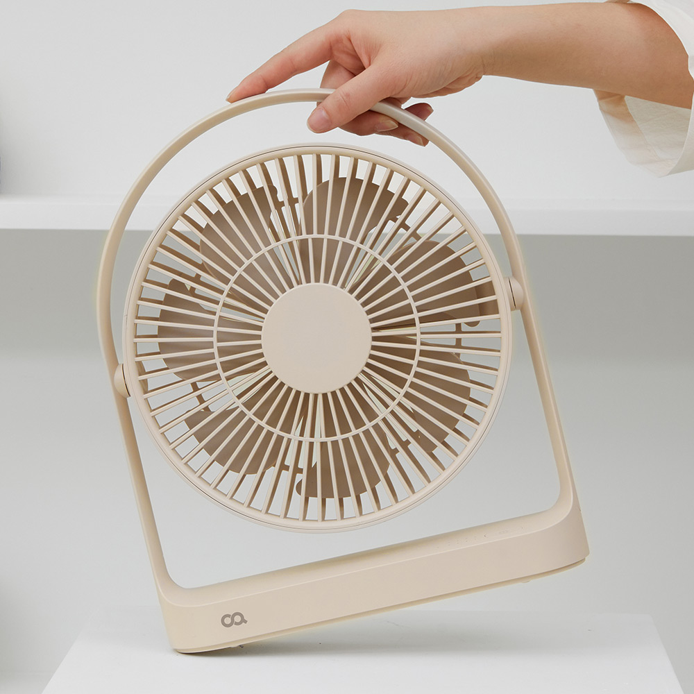 오아 라운드 탁상용 무선 선풍기 소형 충전식 USB 미니 사무실 책상 테이블 BLDC모터