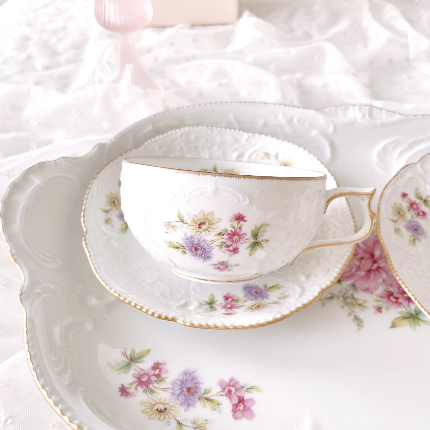 [B품] 로젠탈 상수시 홍차잔 앤틱찻잔세트 빈티지커피잔