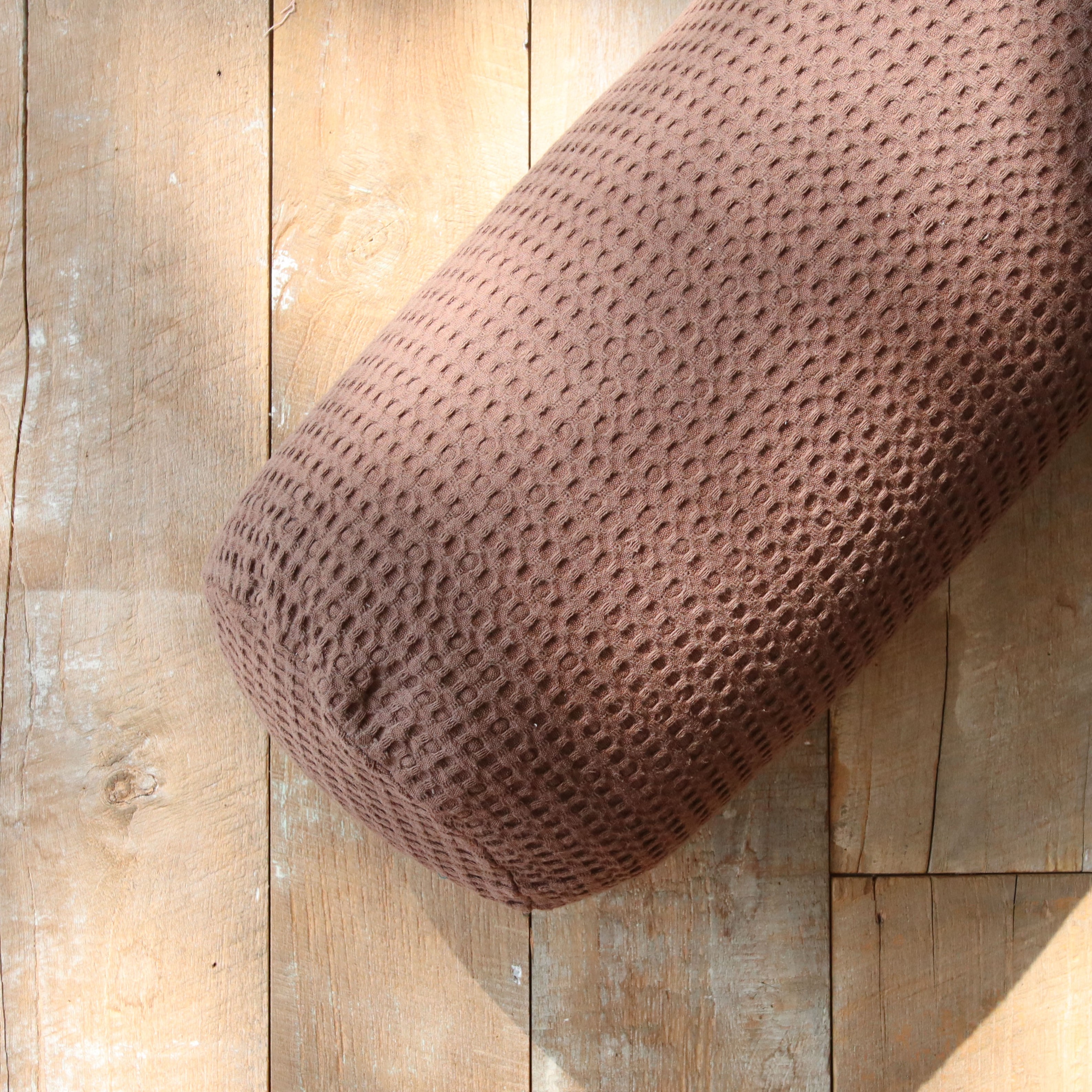 피그먼트 워싱 와플 순면 원형 롱쿠션 안고자는 다리 베개 긴베개 바디필로우 커버