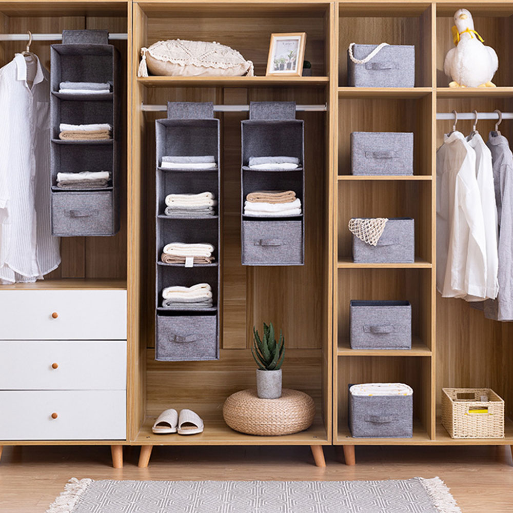 공간활용 공중부양 옷정리함 4단 티셔츠 바지정리함 리빙박스 의류 드레스룸 정리 옷장정리함