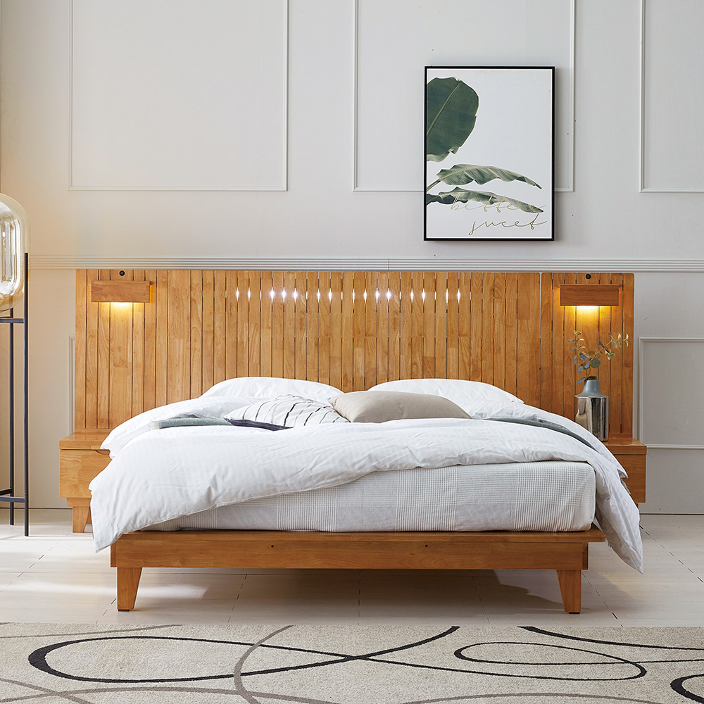 쏠앤까사 시드니 원목 평상 저상 호텔형 침대프레임 슈퍼싱글