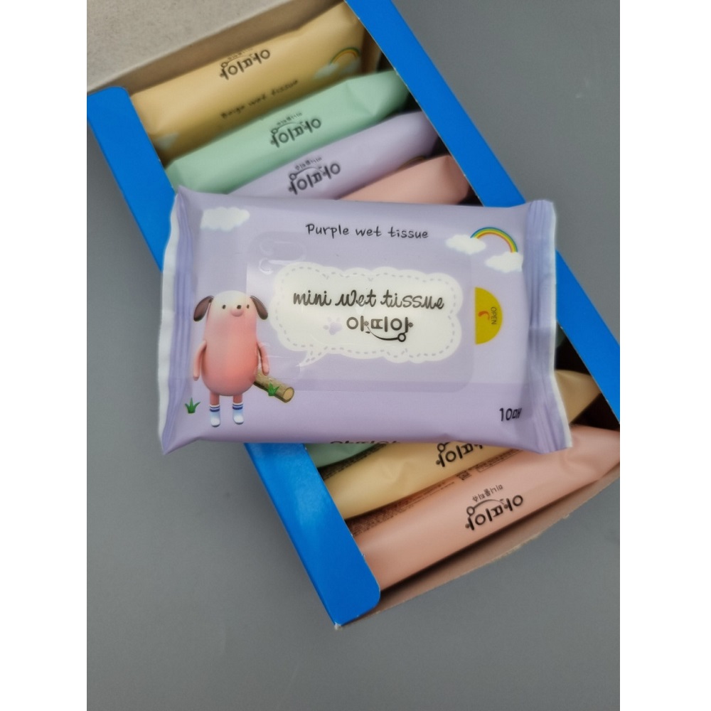 아띠앙 휴대용 미니 아기 물티슈 10매 x 10팩 여행용