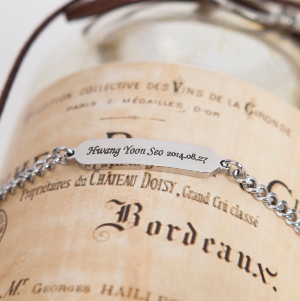 스타일리쉬 미아방지 팔찌 써지컬스틸 아기 유아 어린이