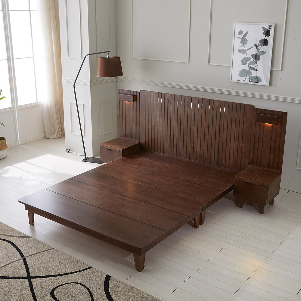 쏠앤까사 시드니 원목 평상 저상 호텔형 침대프레임 슈퍼싱글