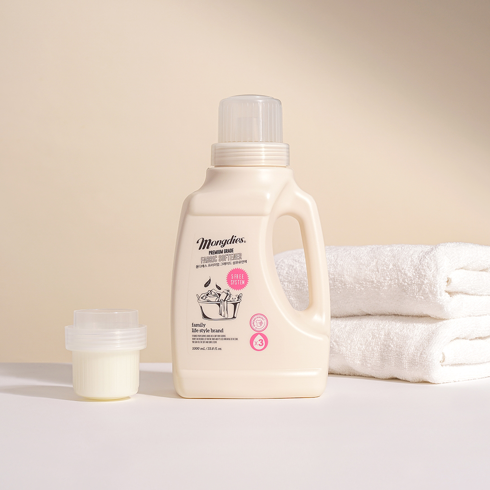 [1+1] 몽디에스 클린코튼향 3배 고농축 섬유유연제 1000ml(본품1+리필1) - 상세 이미지 2