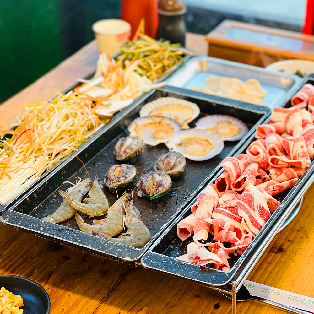 키조개 삼합 불판 세트 대천 여수 주물 조개구이용 해물 해산물 가리비 업소용